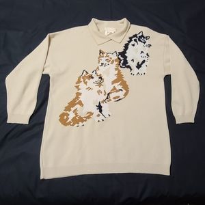 RARE Vintage ESCADA Margaretha Ley Huskies Collared Sweater M 38